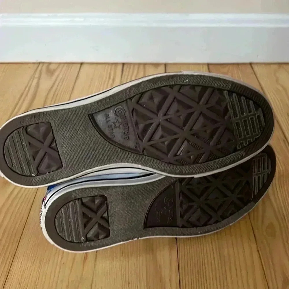 Multicolored Patchwork Converse High Tops - image 6